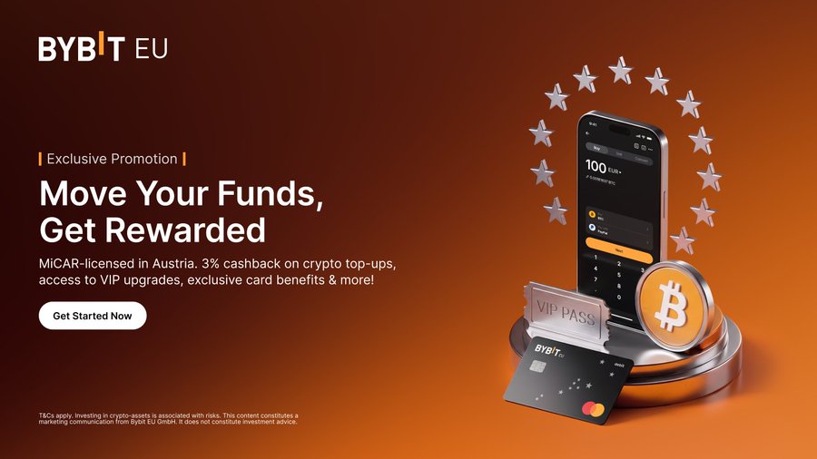 Bybit Eu Micar Rewards 空投整理:带资金门槛,先看存入 $100、可关注 1 $ETH and more Bybit EU featured Active E